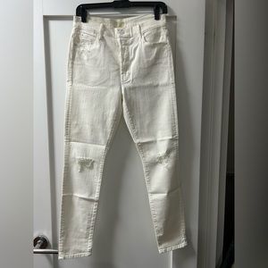 MOTHER - skinny white distressed denim